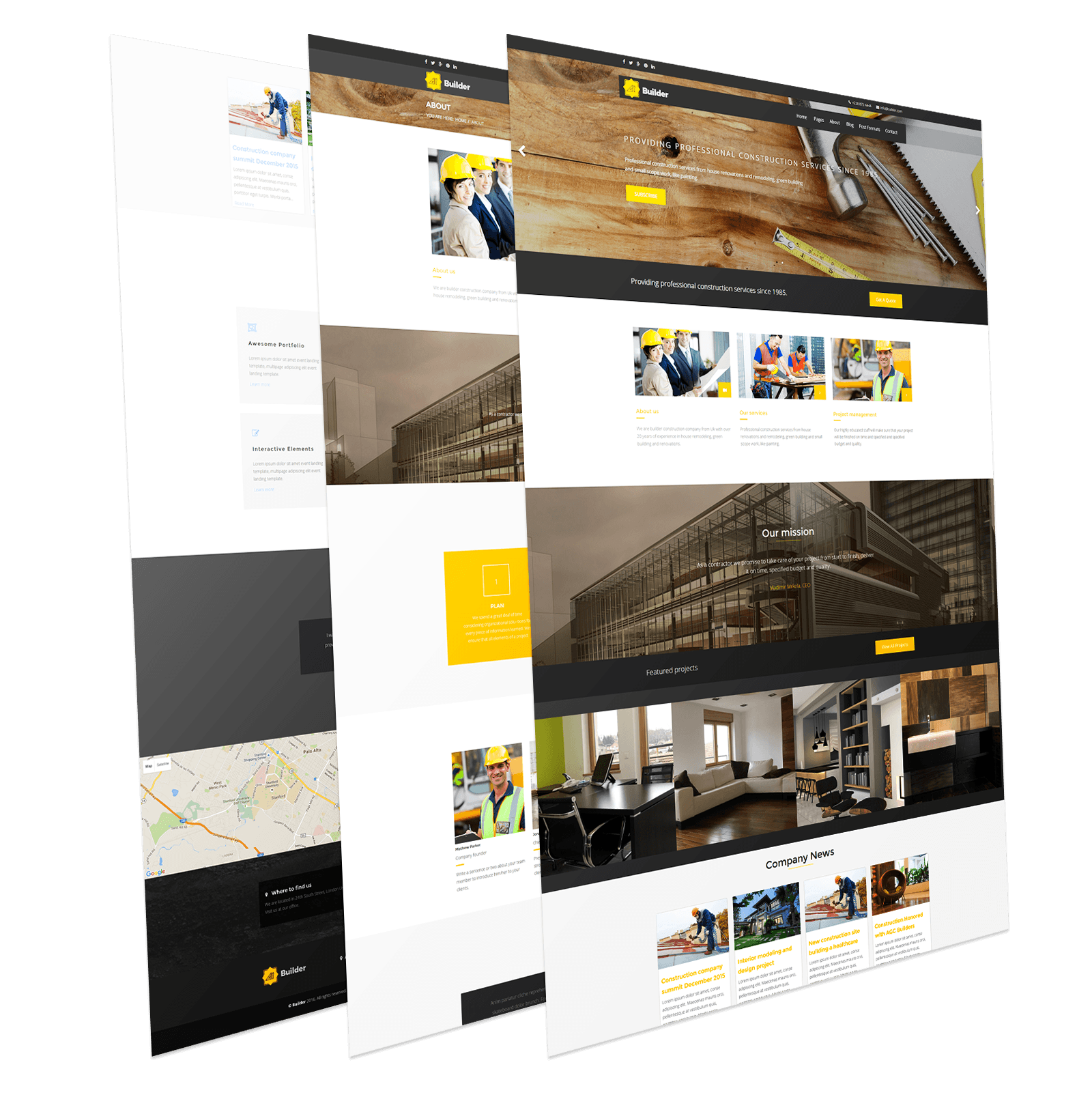 Construction Joomla Template Builder JoomLead