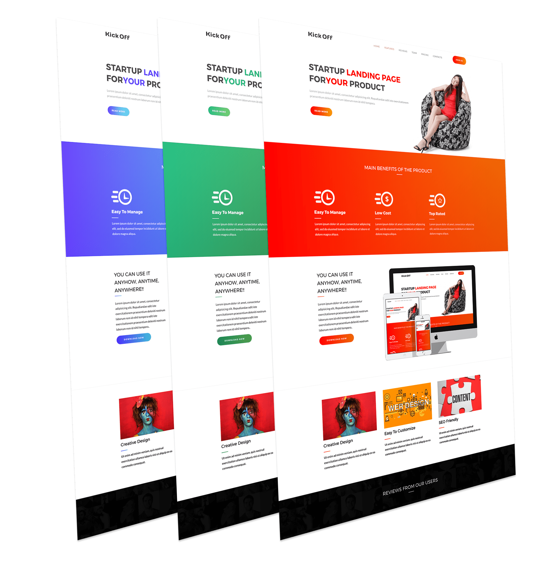 One Page landing page template