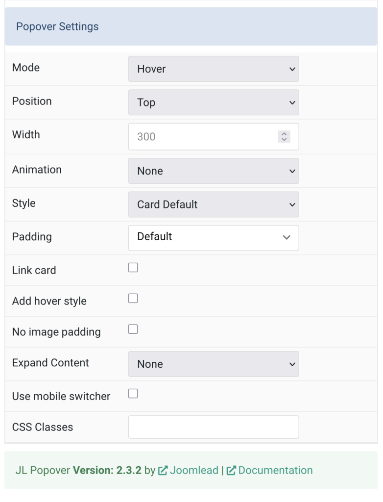 Popover Particle Documentation - JoomLead
