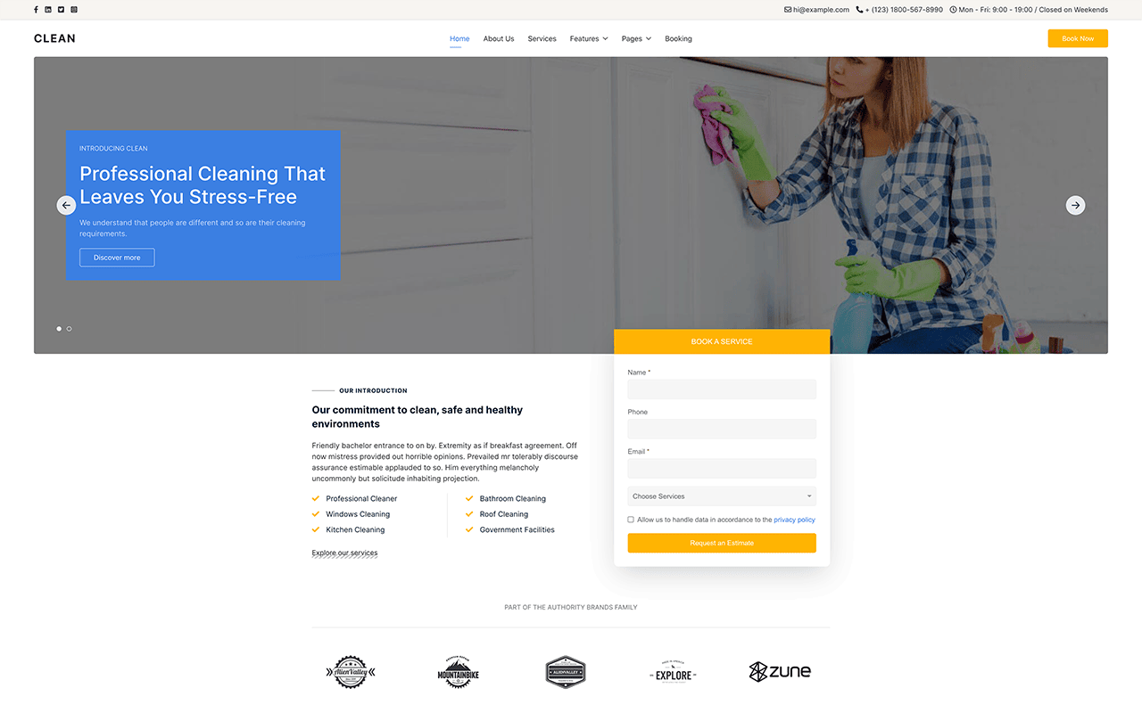 Cleaning Company and Services Joomla Template