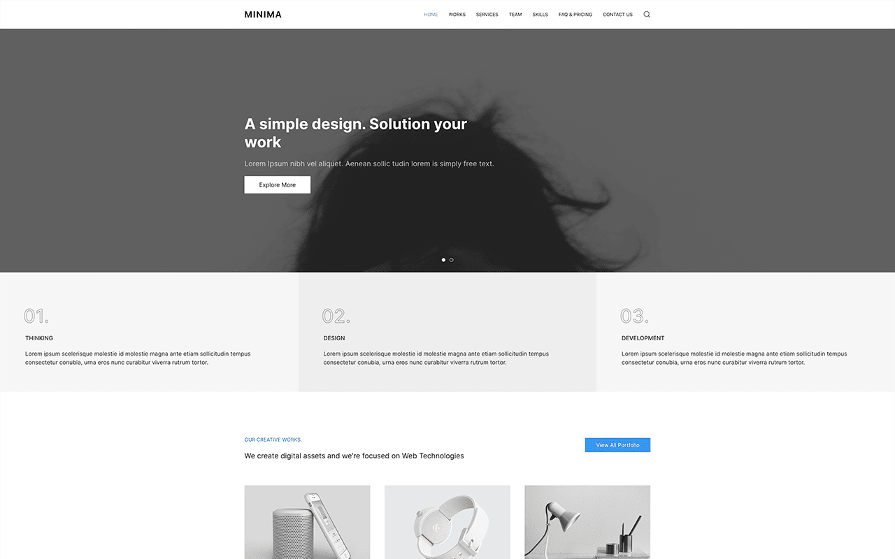 Minima - Free Responsive One Page Joomla Template